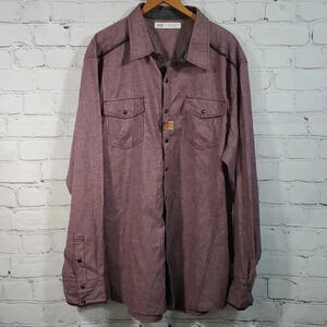 BKE Buckle Long Sleeve Pearl Snap Shirt Standard Fit Maroon Colored Men 2XL NWOT